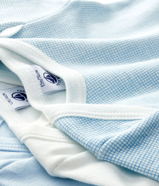 Trio kurz&auml;rmelige Baby-Bodys vielfarbig