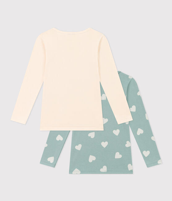 2er-Set langärmelige T-Shirts aus Baumwolle mit Herzmotiv für Mädchen variante 1
