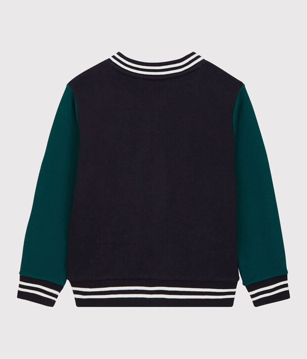 Kinder-Teddyjacke aus Molton f&uuml;r Jungen blau/gr&uuml;n