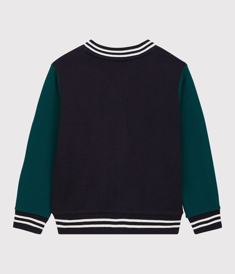 Kinder-Teddyjacke aus Molton f&uuml;r Jungen blau/gr&uuml;n