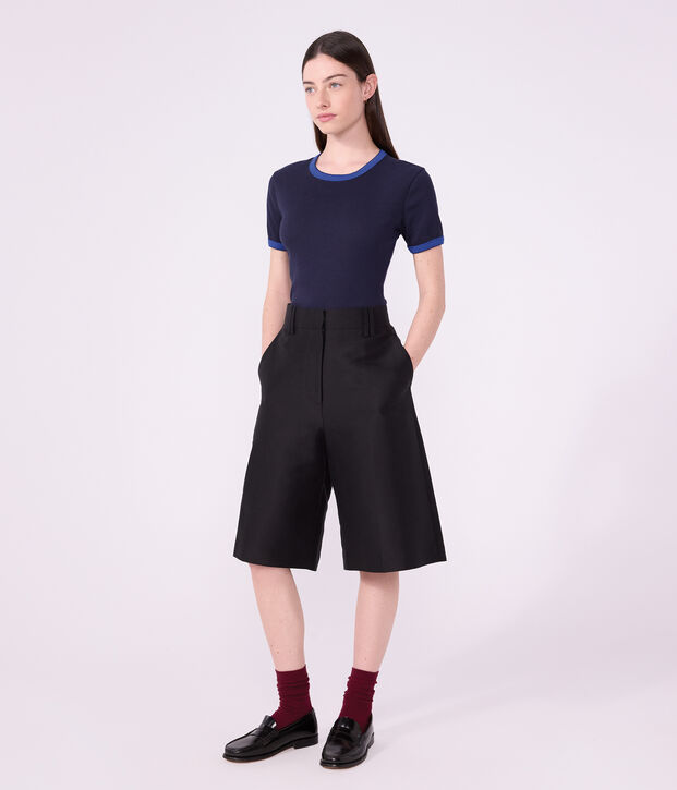 Kurz&auml;rmeliges Damen T-Shirt aus einfarbiger Baumwolle SMOKING