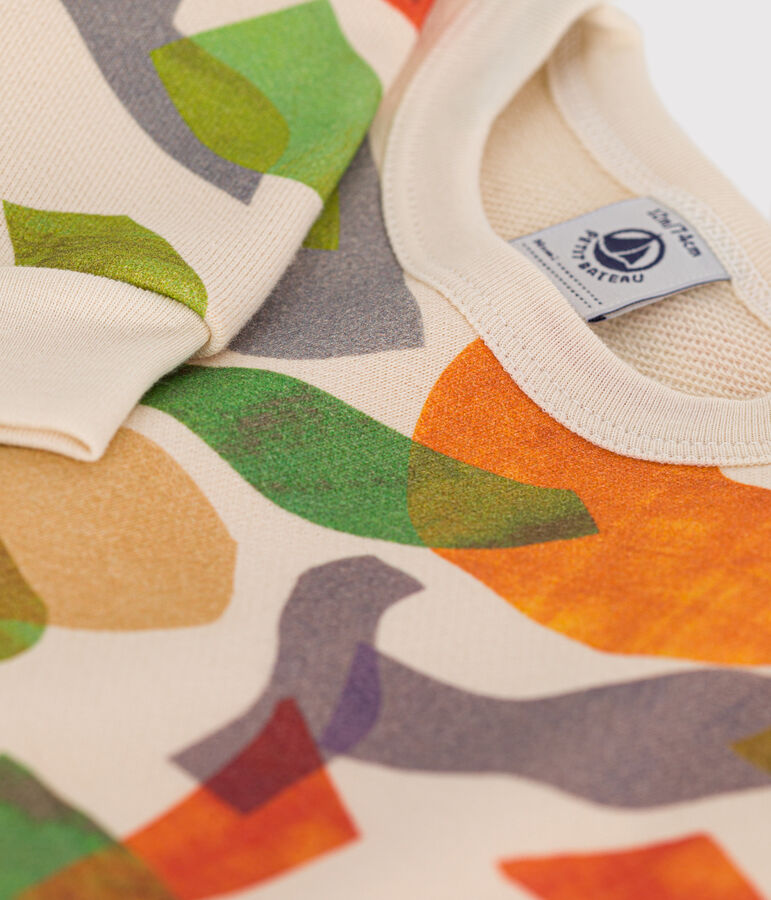 Baby-Sweatshirt aus Molton naturfarben/vielfarbig