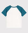 Kurzärmeliges Kinder-T-Shirt aus bedruckter Baumwolle grün MARSHMALLOW/ DRAGONFLY