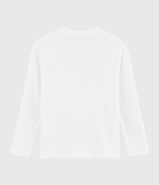 Kinder-T-Shirt aus Baumwolle-Leinen-Mix für Jungen weiss MARSHMALLOW