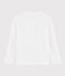 Kinder-T-Shirt aus Baumwolle-Leinen-Mix für Jungen weiss MARSHMALLOW