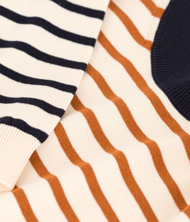 Kinderpullover aus Baumwolle mit Matrosenmuster naturfarben/vielfarbig