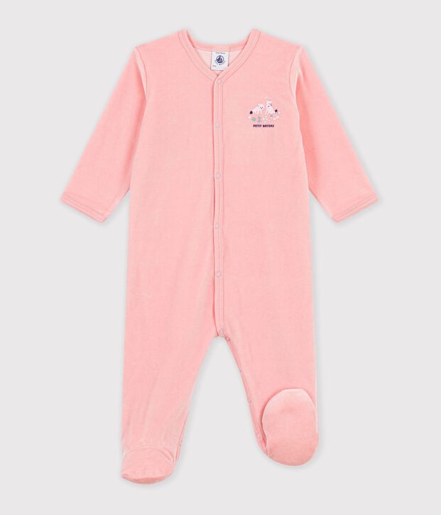 Dors-bien en bouclette velours rosa