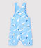 Kurze Baby-Latzhose aus Sergestoff für Jungen blau JASMIN/weiss MULTICO