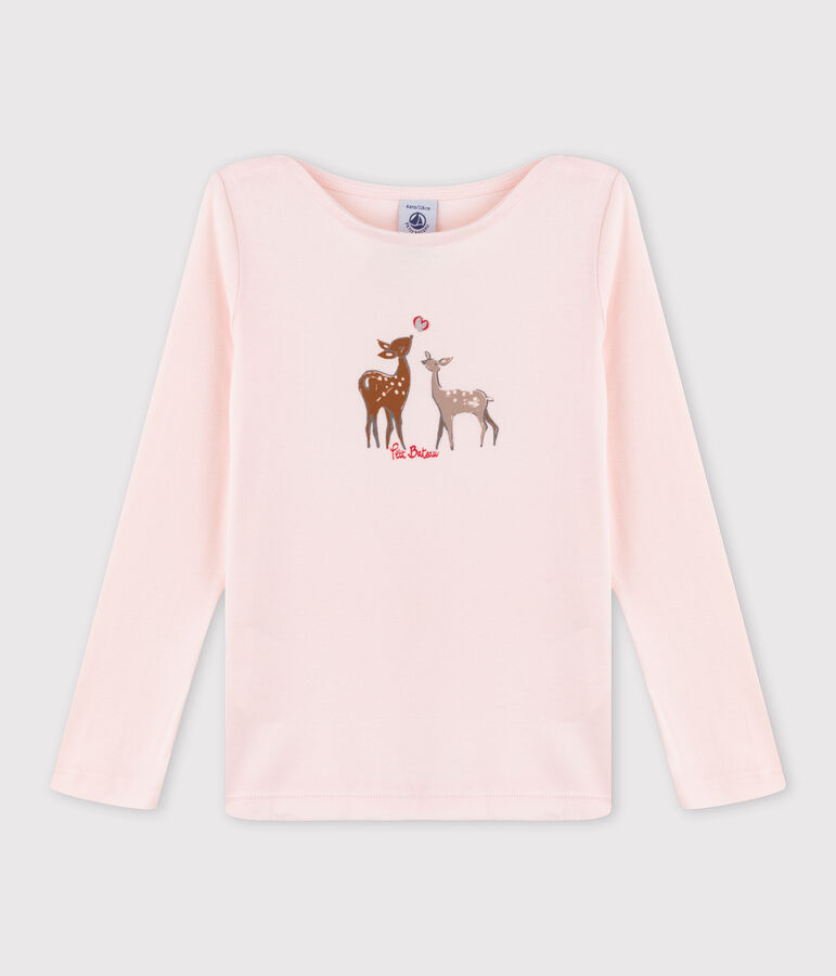 Kinder-T-Shirt mit Siebdruck f&uuml;r M&auml;dchen rosa FLEUR