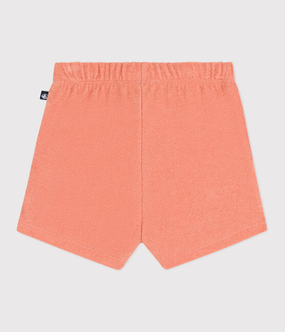 Baby-Shorts aus Baumwoll-Frottee orange ABRICOT