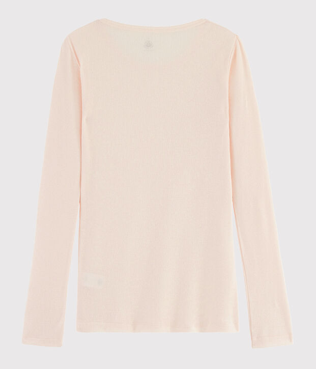 Damen-T-Shirt aus Wolle und Baumwolle rosa