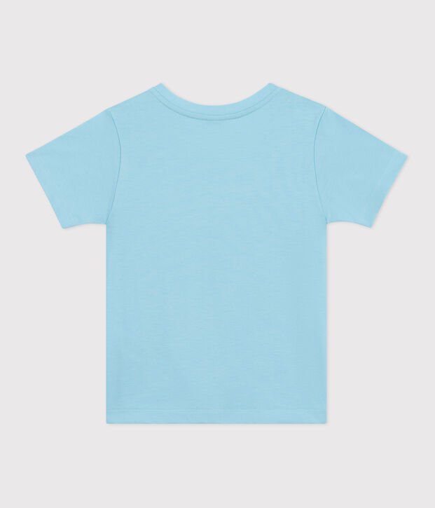 Kurz&auml;rmeliges Kinder-T-Shirt aus bedruckter Baumwolle blau