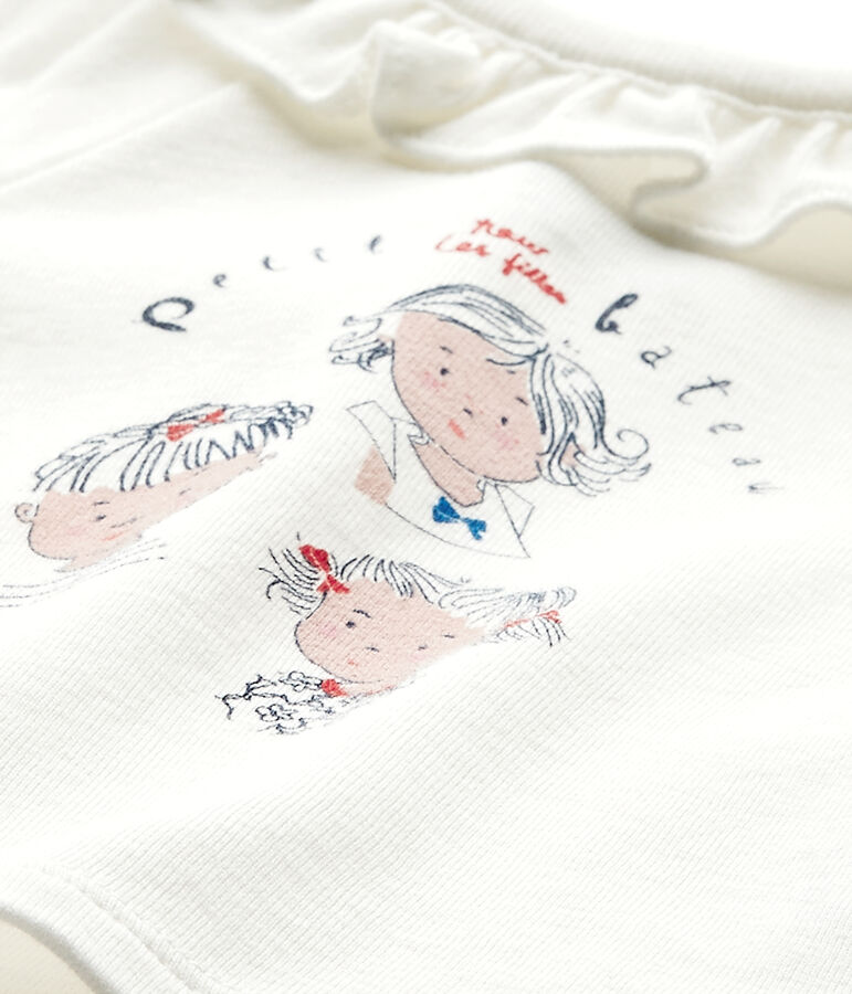 Baby-M&auml;dchen-Kurzarmshirt weiss/blau