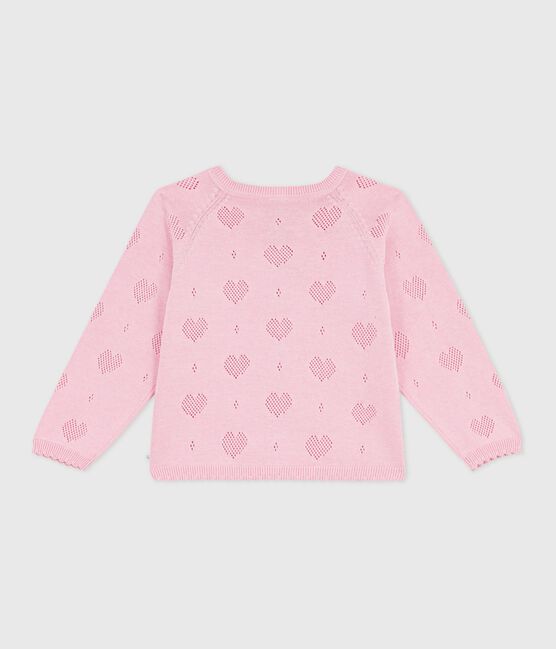 Kinder-Cardigan aus einfarbiger Baumwolle rosa MARQUISE