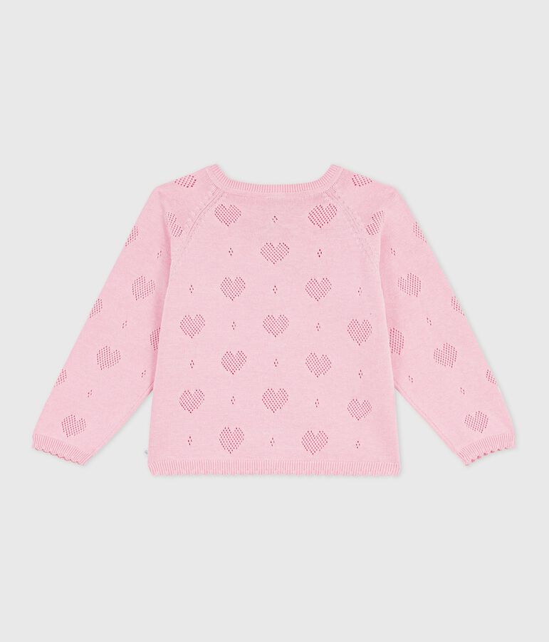 Kinder-Cardigan aus einfarbiger Baumwolle rosa