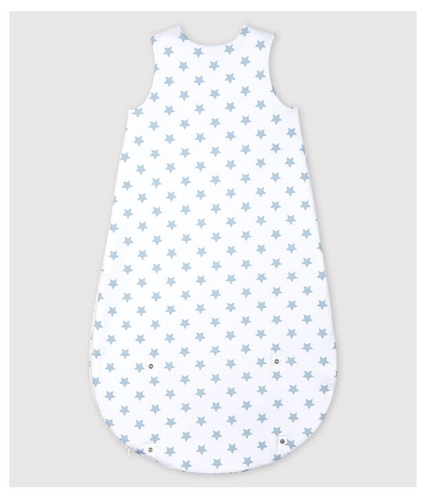 Babyschlafsack aus Baumwolle mit Sternmotiv weiss/grau