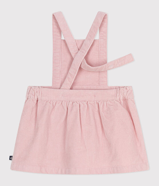 Baby-Kleid aus Fein-Cord mit Blumenstickerei am Bund rosa JOLI