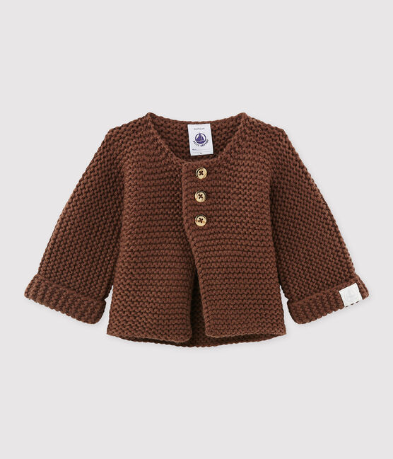 Unisex-Baby-Cardigan aus Wolle/Baumwolle braun BROWN