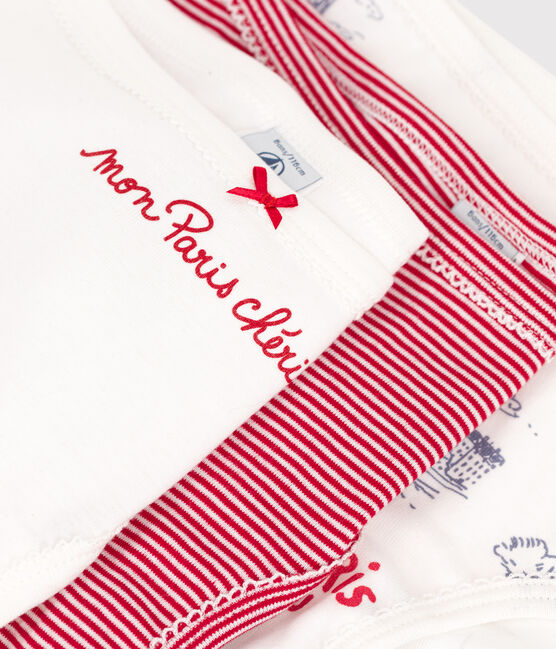 3er-Set Slips aus Baumwolle und Elastan mit Parismotiv für Mädchen variante 2
