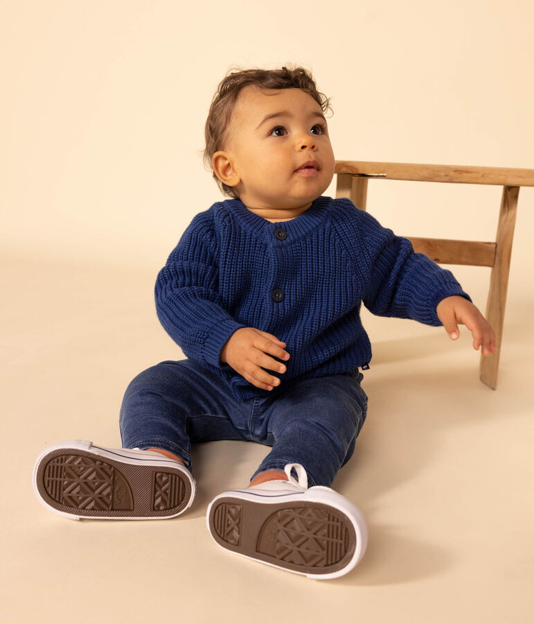 Baby-Cardigan aus Baumwollstrick blau INCOGNITO
