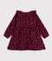 Lang&auml;rmeliges Kinder-Kleid aus gebl&uuml;mtem Fein-Cord rot/vielfarbig