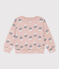 Kinder-Sweatshirt aus Molton für Mädchen rosa SALINE/weiss MULTICO