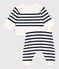 2-teiliges Baby-Set aus Wollstrick mit Matrosenstreifen blau MARSHMALLOW/ SOIR