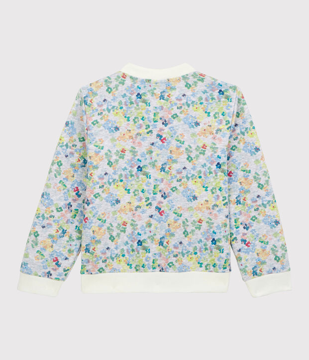 Kinder College-Jacke aus Jersey f&uuml;r M&auml;dchen grau/vielfarbig