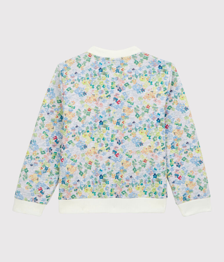 Kinder College-Jacke aus Jersey f&uuml;r M&auml;dchen grau/vielfarbig