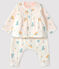 3-teiliges Baby-Set aus Rippstrick für Mädchen weiss MARSHMALLOW/weiss MULTICO
