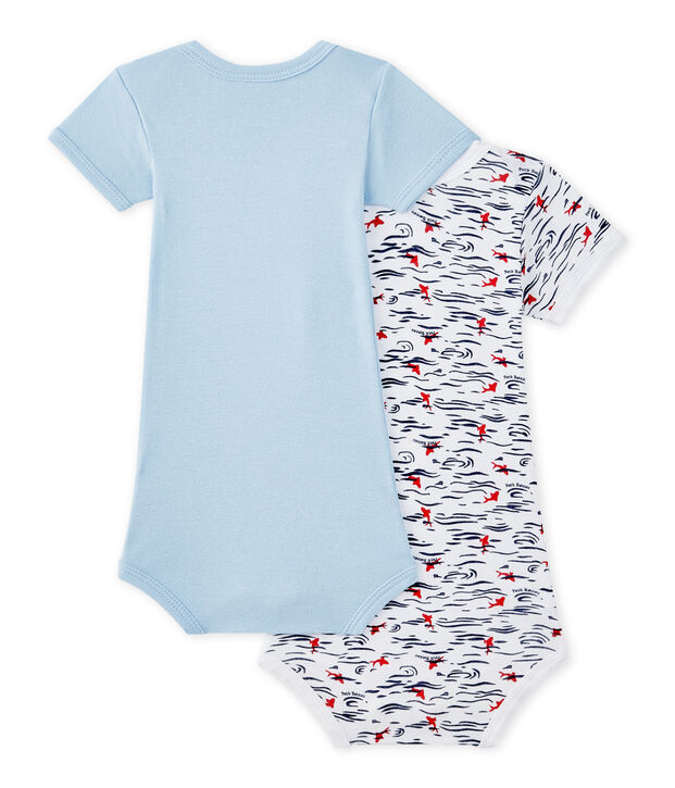 Baby-Jungen-Kurzarmbodys im 2er-Set weiss