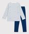 Pyjama  en velours weiss/blau/vielfarbig