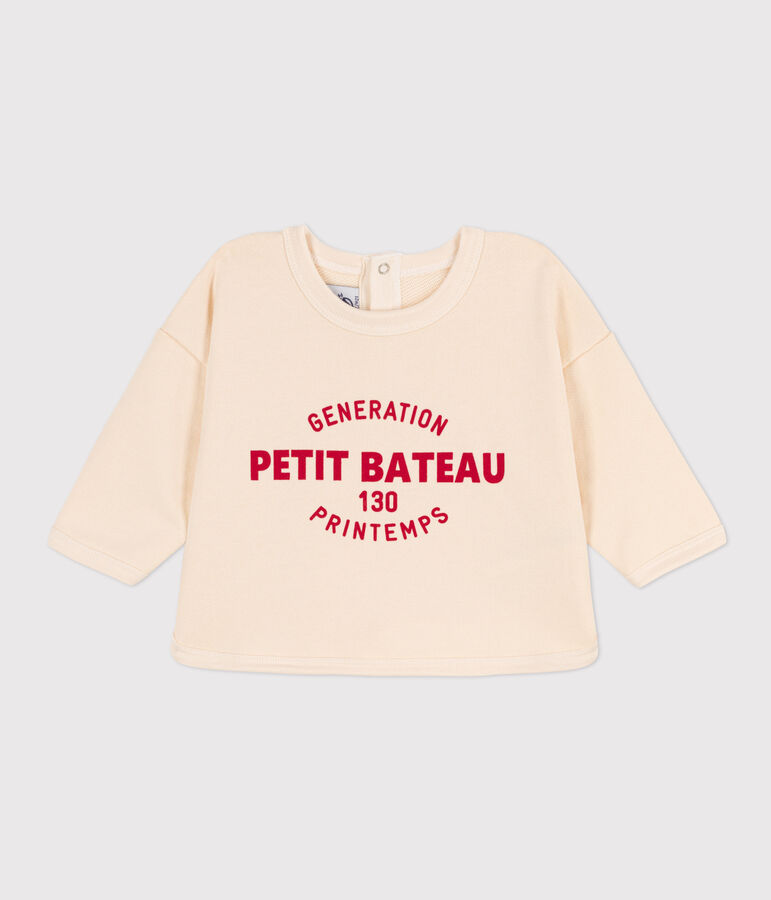 Baby-Sweatshirt aus Molton naturfarben