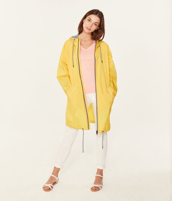 Lange winddichte jacke damen gelb JAUNE
