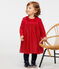 Langärmeliges Babykleid aus Materialmix für Mädchen rot TERKUIT/gelb OR