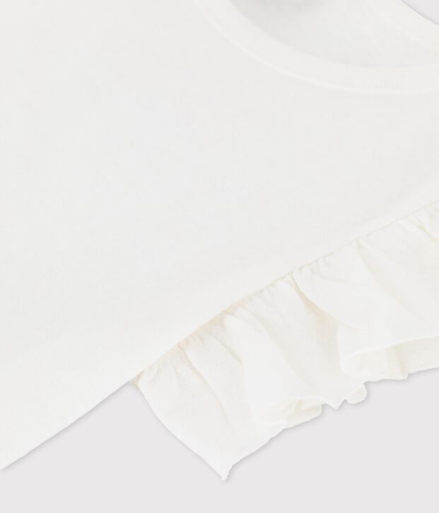Kurz&auml;rmeliges T-Shirt aus Baumwolle f&uuml;r M&auml;dchen weiss