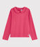Langärmeliges Kinder-T-Shirt aus Baumwolle für Mädchen rosa POPPY
