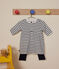 Baby-Kleid und Leggings aus Baumwolle weiss MARSHMALLOW/blau SMOKING