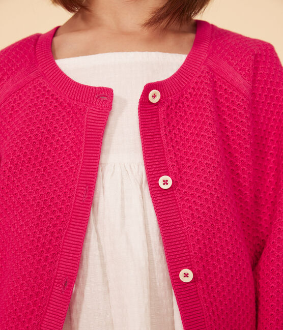 Kinder-Cardigan aus Baumwolle für Mädchen rosa DELHI