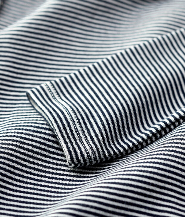 Baby-Body aus Baumwolle. blau/weiss