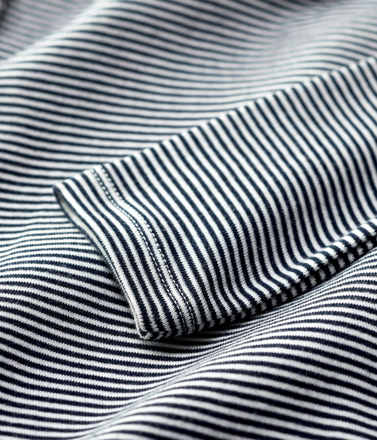 Baby-Body aus Baumwolle. blau/weiss