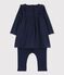 Baby-Leggingkleid aus Samtstrick für Mädchen blau SMOKING