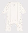 Baby-Bodyjama aus Baumwolle weiss MARSHMALLOW/weiss MULTICO
