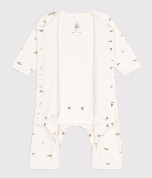 Baby-Bodyjama aus Baumwolle weiss/vielfarbig