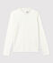 Langärmeliges Kinder-T-Shirt aus Baumwolle für Mädchen weiss MARSHMALLOW