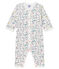 Baby-Strampler ohne Fuß aus Rippstrick für Mädchen weiss MARSHMALLOW/weiss MULTICO