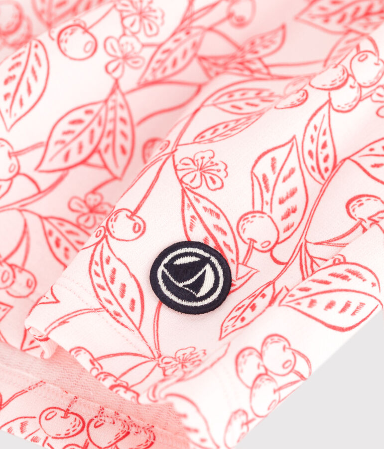 Kinder-Shorts aus bedruckter Baumwolle rosa/rot