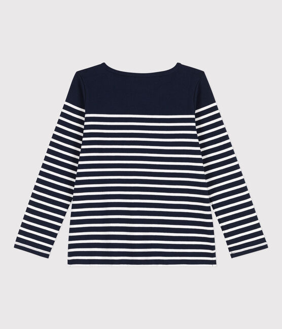 Klassisches Baumwoll-Streifenshirt für Damen blau SMOKING/weiss MARSHMALLOW