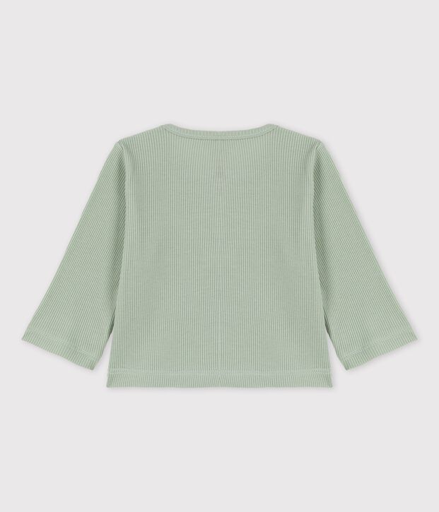 Baby-Cardigan aus Baumwolle und Lyocell gr&uuml;n