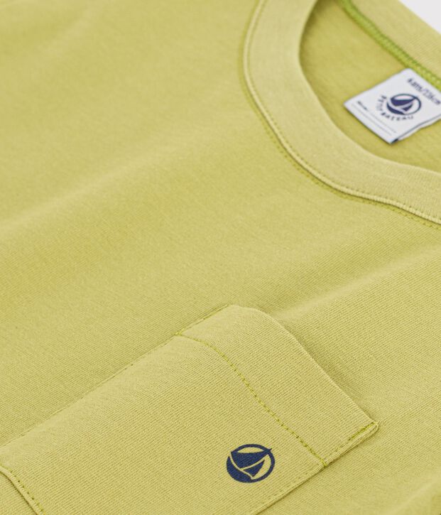 Kurz&auml;rmeliges Kinder T-Shirt aus einfarbiger Baumwolle gr&uuml;n